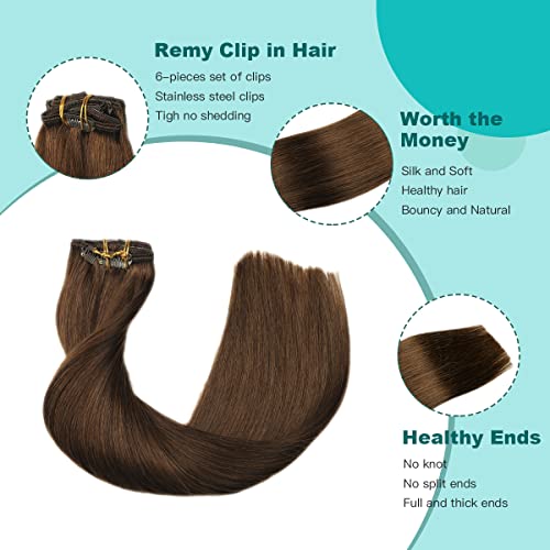 Double Weft Clip in Hair Extensions Human Hair - Image 73