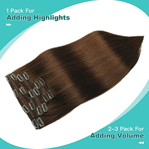 Double Weft Clip in Hair Extensions Human Hair - Image 74