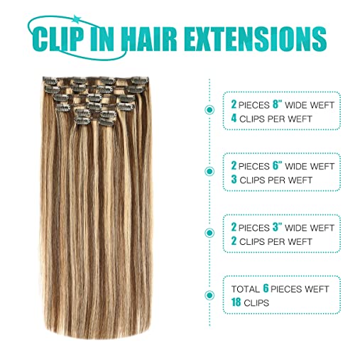 Double Weft Clip in Hair Extensions Human Hair - Image 78