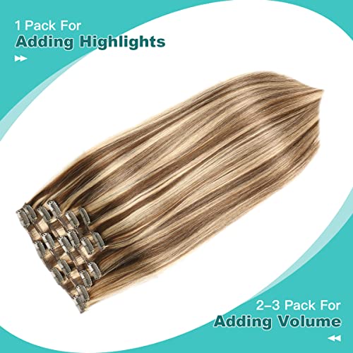 Double Weft Clip in Hair Extensions Human Hair - Image 81