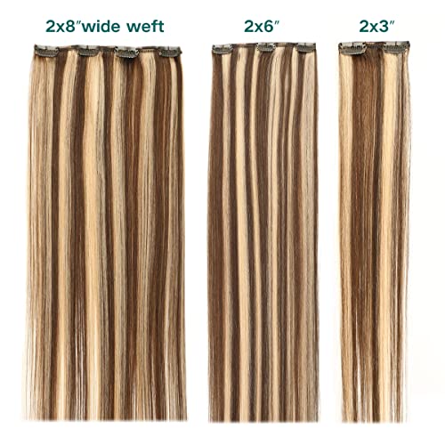 Double Weft Clip in Hair Extensions Human Hair - Image 82