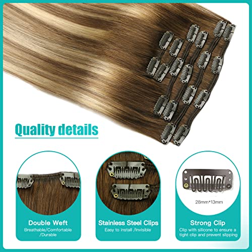 Double Weft Clip in Hair Extensions Human Hair - Image 83