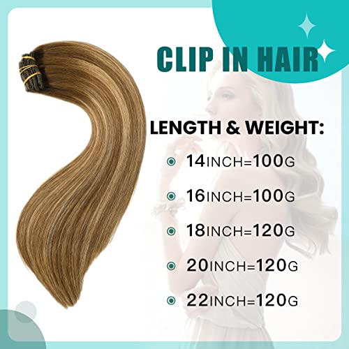 Double Weft Clip in Hair Extensions Human Hair - Image 85