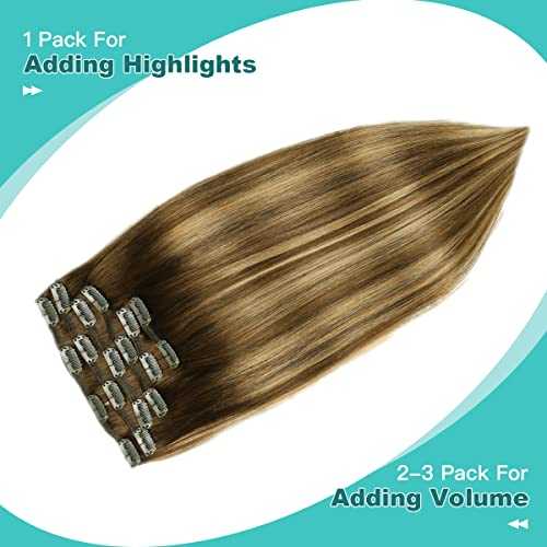 Double Weft Clip in Hair Extensions Human Hair - Image 89
