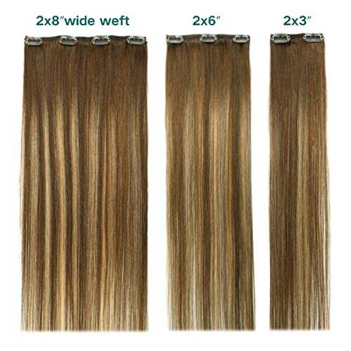 Double Weft Clip in Hair Extensions Human Hair - Image 90