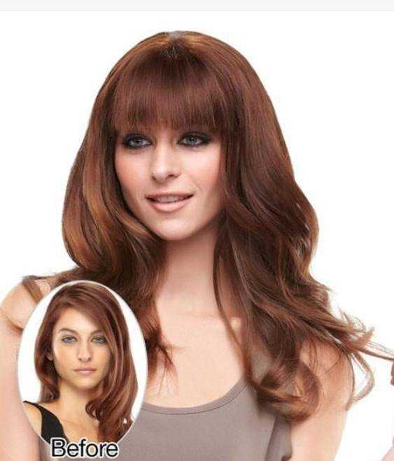 Easi Fringe + Human Hair Clip on Bangs Hairpiece - Image 3