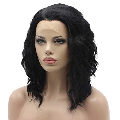 Ebony Full Density Half Hand Tied Heat Friendly Synthetic Lace Front Wig - Image 3