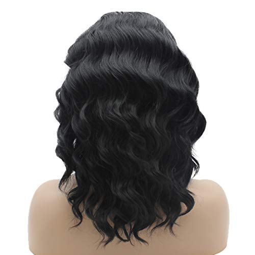 Ebony Full Density Half Hand Tied Heat Friendly Synthetic Lace Front Wig - Image 4