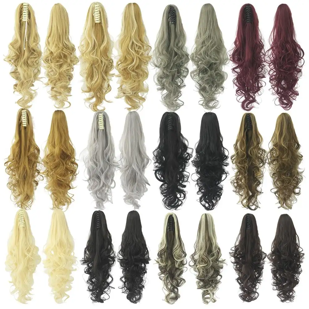 Extra Long Curly Synthetic Hair Clip In Claw Ponytail Extension - Image 4