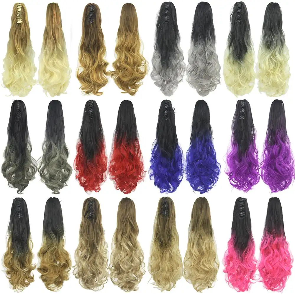 Extra Long Curly Synthetic Hair Clip In Claw Ponytail Extension - Image 5