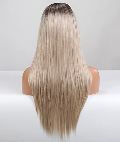 Faded Ombre Platinum Blonde Lace Front Wig - Image 10