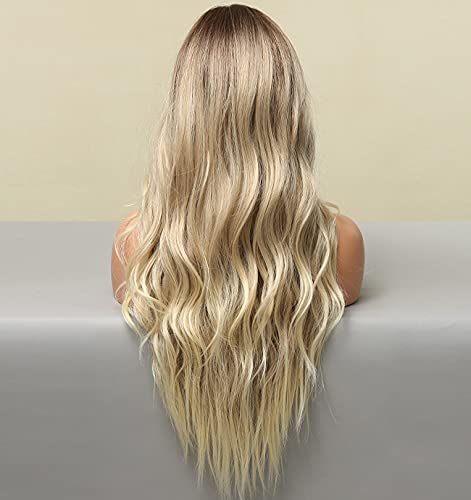 Faded Ombre Platinum Blonde Lace Front Wig - Image 104