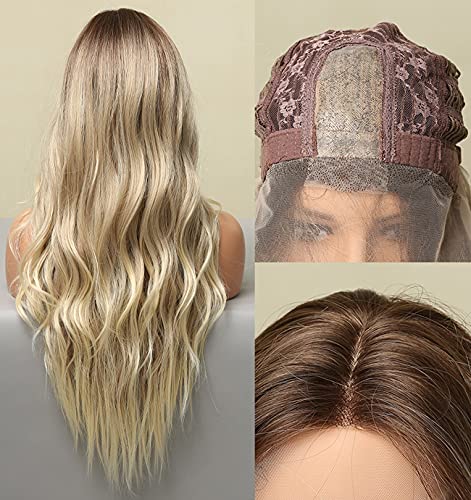 Faded Ombre Platinum Blonde Lace Front Wig - Image 105