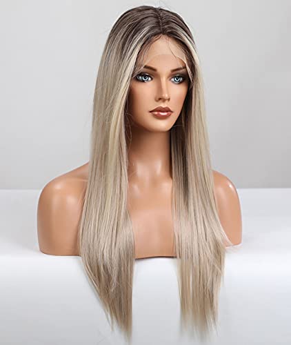 Faded Ombre Platinum Blonde Lace Front Wig - Image 11
