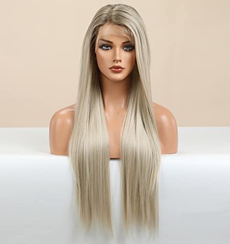 Faded Ombre Platinum Blonde Lace Front Wig - Image 121