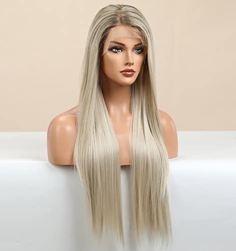 Faded Ombre Platinum Blonde Lace Front Wig - Image 122
