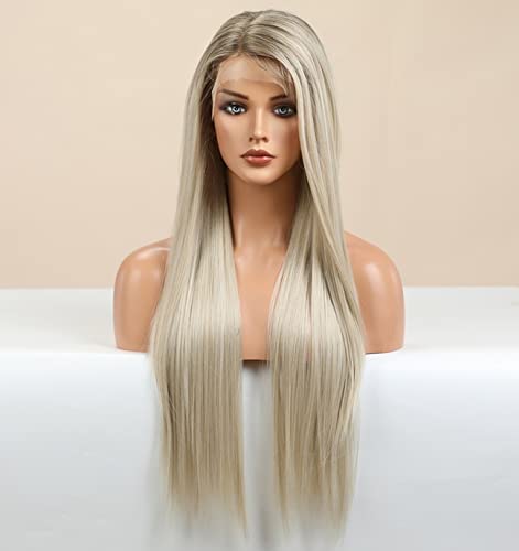 Faded Ombre Platinum Blonde Lace Front Wig - Image 123