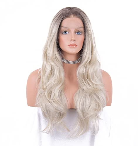 Faded Ombre Platinum Blonde Lace Front Wig - Image 15