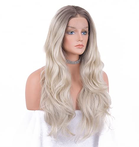 Faded Ombre Platinum Blonde Lace Front Wig - Image 16