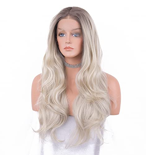 Faded Ombre Platinum Blonde Lace Front Wig - Image 17