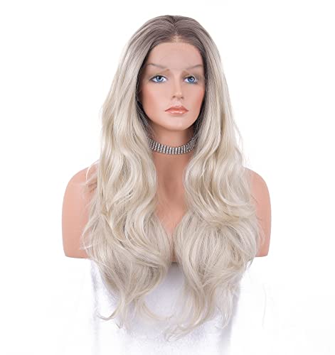 Faded Ombre Platinum Blonde Lace Front Wig - Image 19