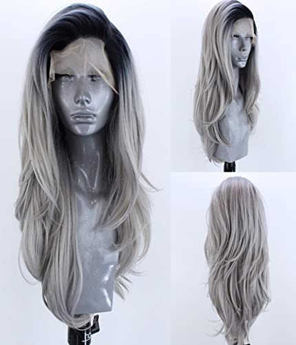 Faded Ombre Platinum Blonde Lace Front Wig - Image 27
