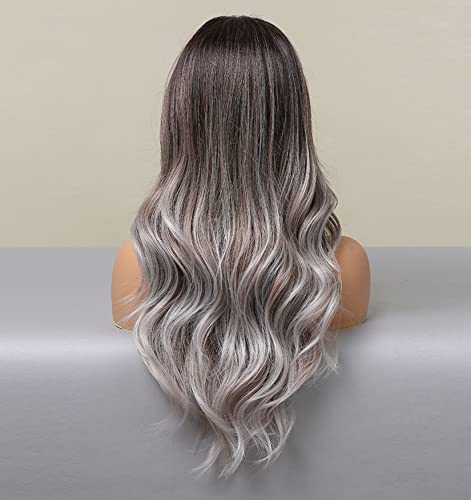 Faded Ombre Platinum Blonde Lace Front Wig - Image 46