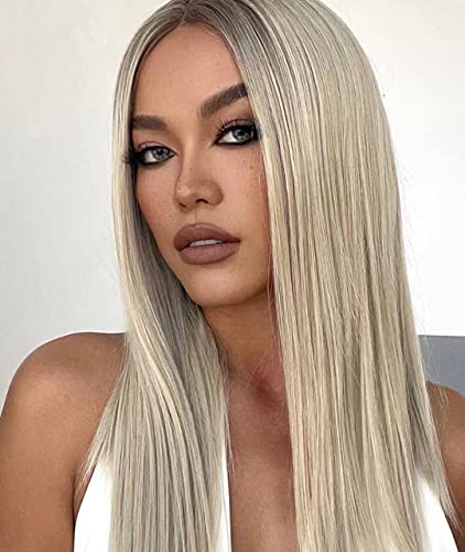 Faded Ombre Platinum Blonde Lace Front Wig - Image 5
