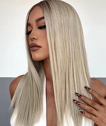 Faded Ombre Platinum Blonde Lace Front Wig - Image 6
