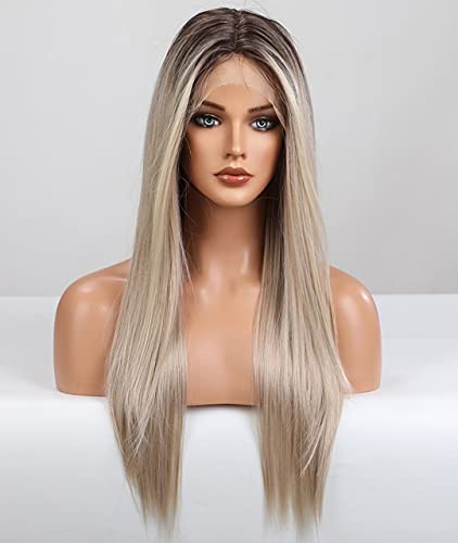 Faded Ombre Platinum Blonde Lace Front Wig - Image 8