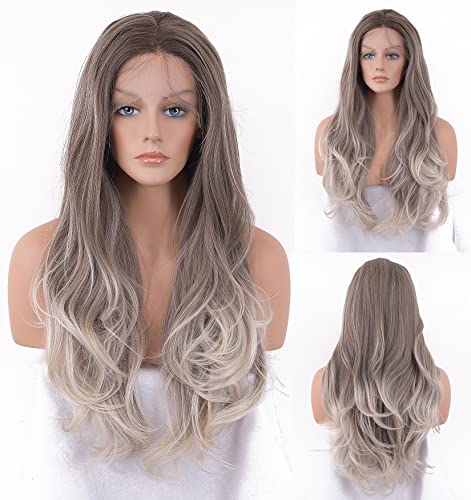 Faded Ombre Platinum Blonde Lace Front Wig - Image 80