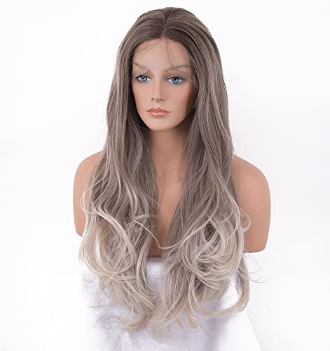 Faded Ombre Platinum Blonde Lace Front Wig - Image 81