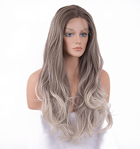 Faded Ombre Platinum Blonde Lace Front Wig - Image 82