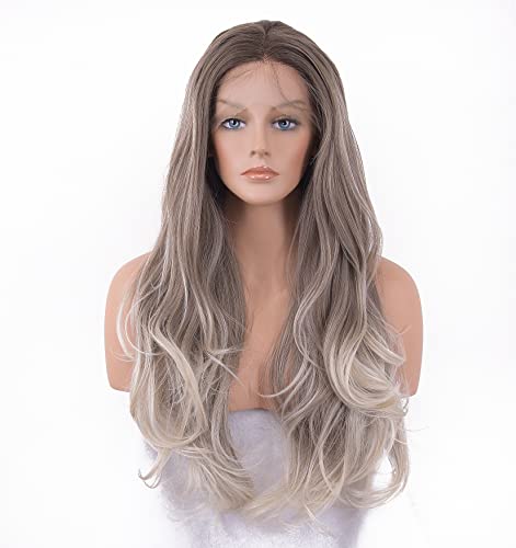 Faded Ombre Platinum Blonde Lace Front Wig - Image 85