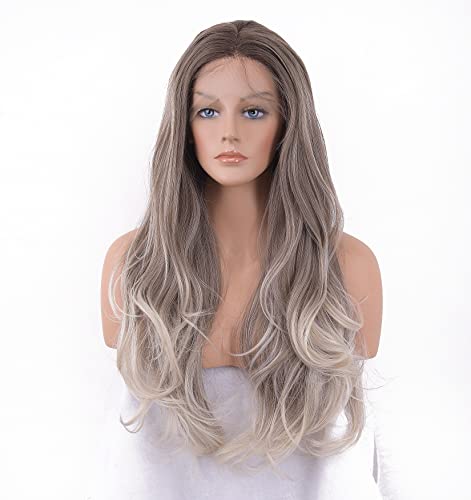 Faded Ombre Platinum Blonde Lace Front Wig - Image 86