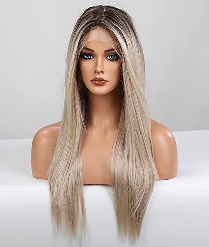Faded Ombre Platinum Blonde Lace Front Wig - Image 9