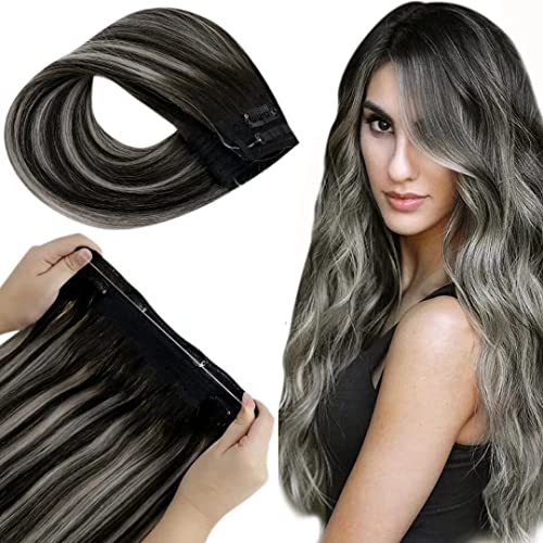 Fish Line Halo Hair Extensions with Clips - Image 94