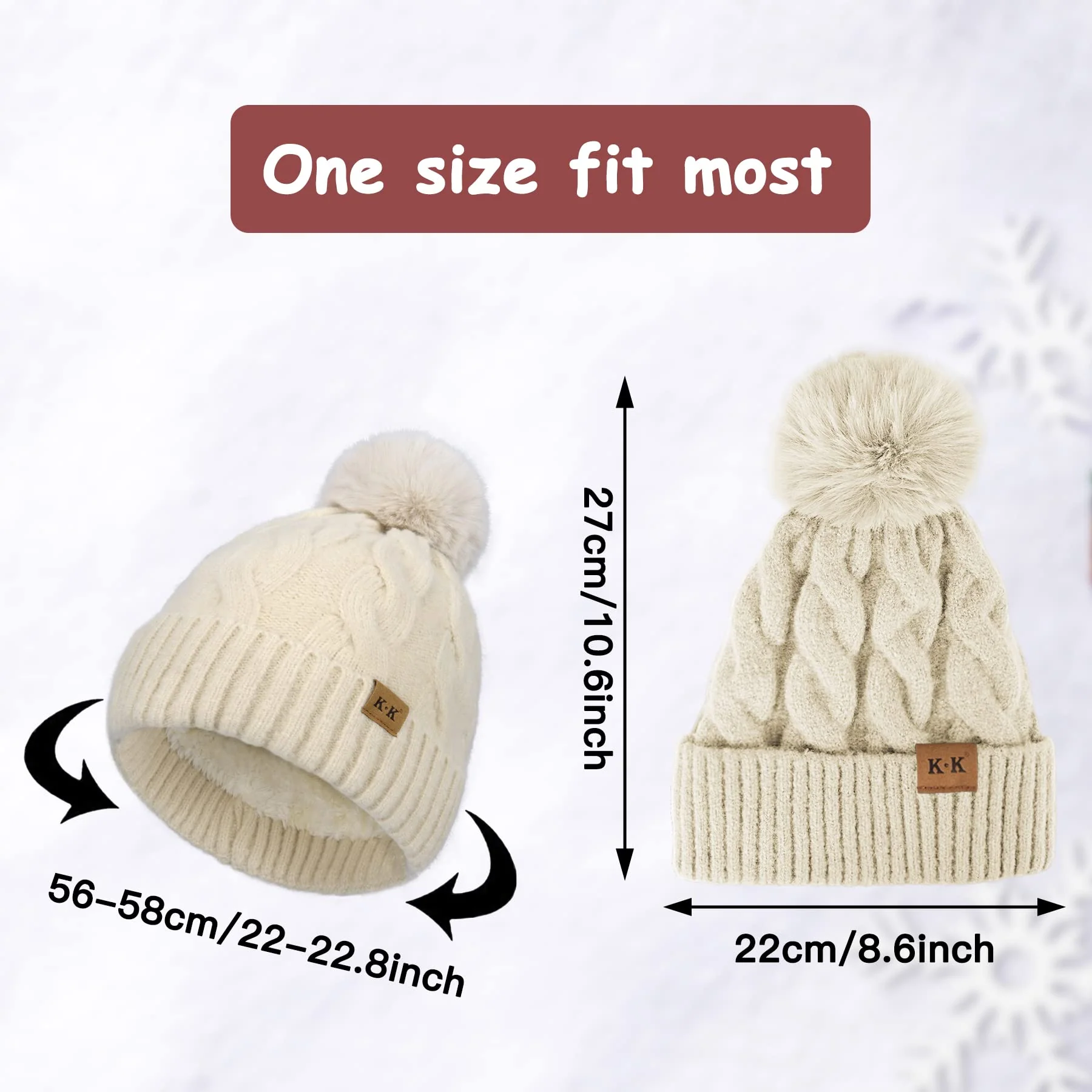Fleece Knitted Winter Hat - Image 10