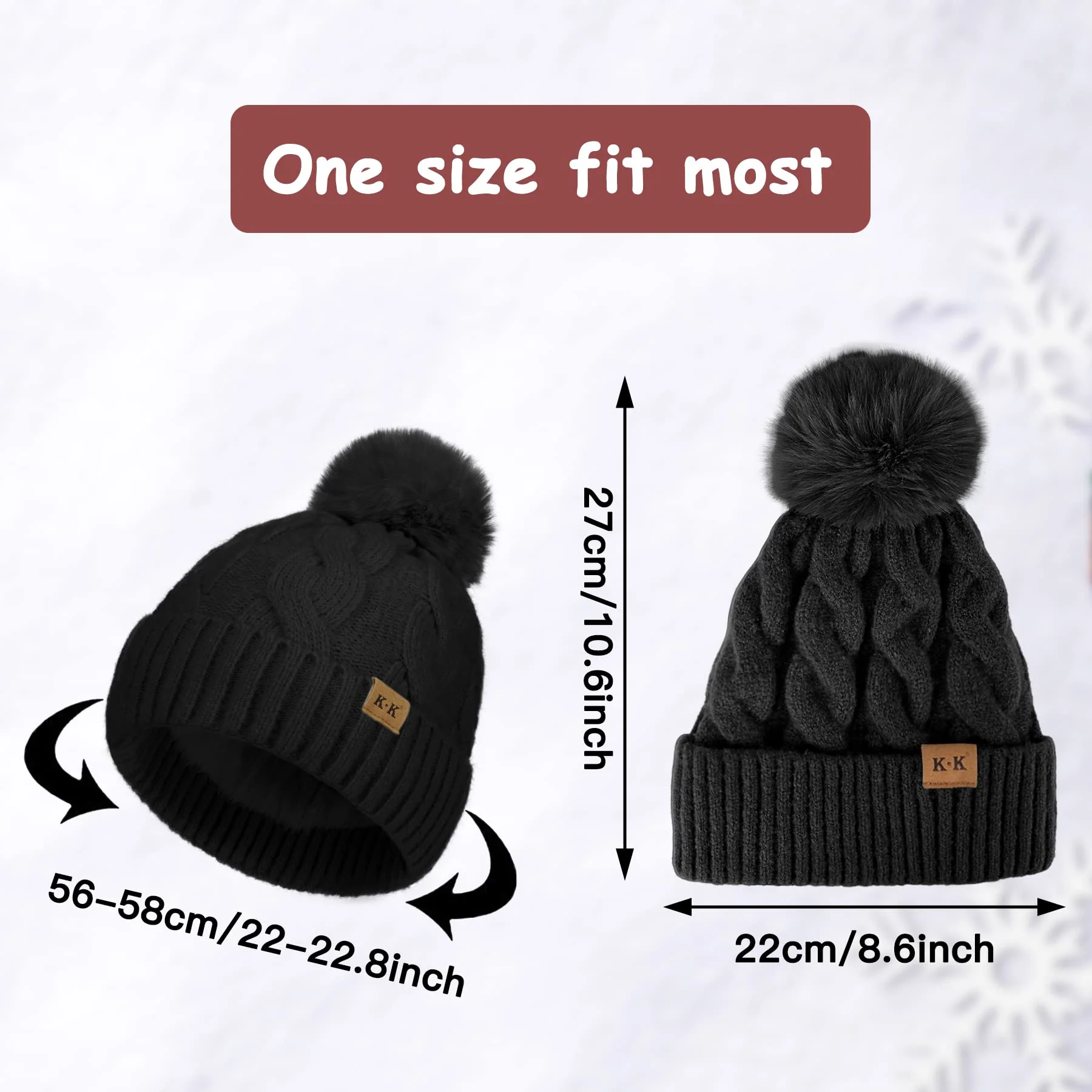 Fleece Knitted Winter Hat - Image 17