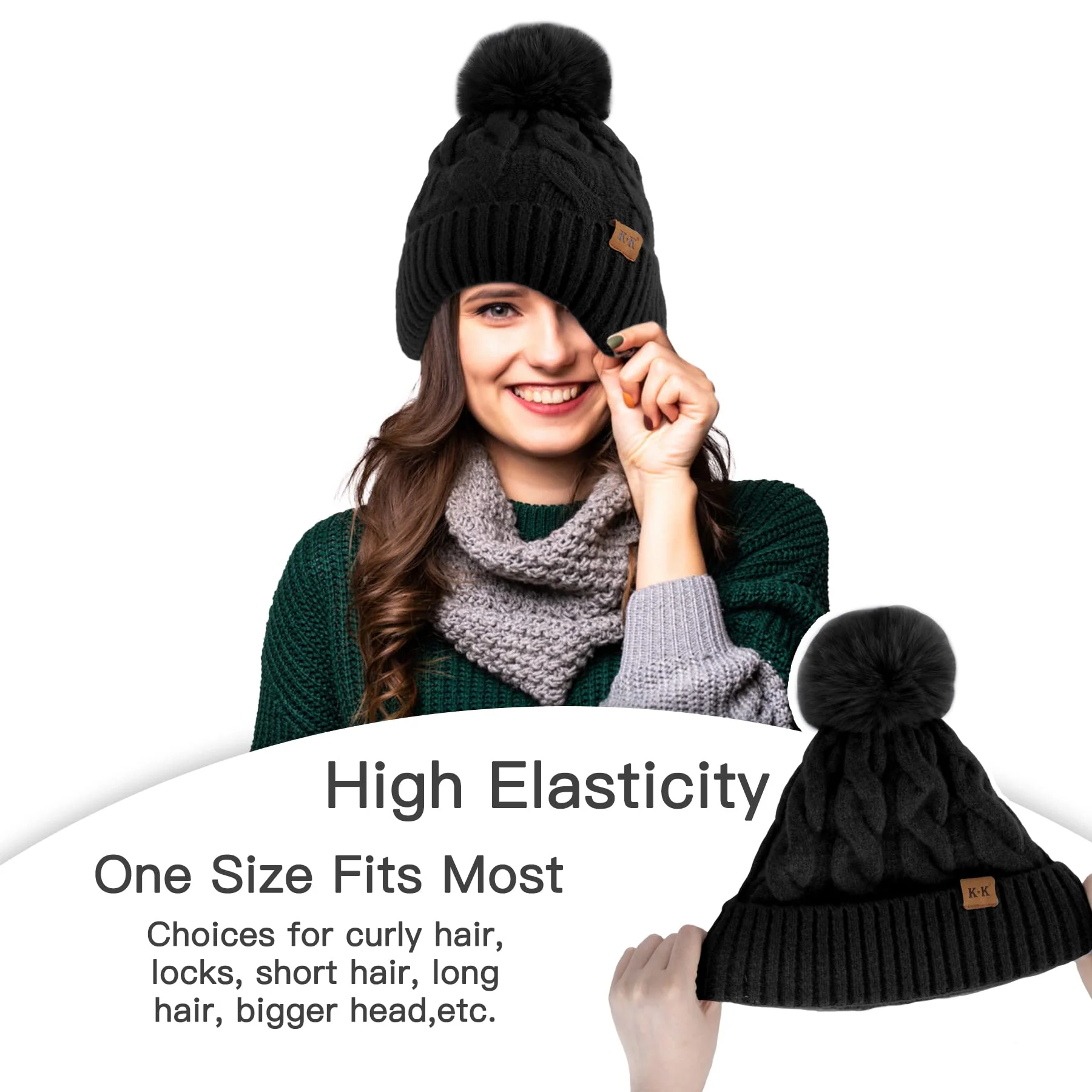 Fleece Knitted Winter Hat - Image 19