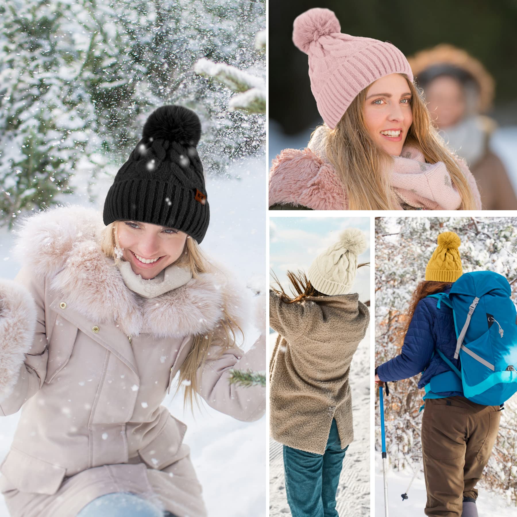 Fleece Knitted Winter Hat - Image 21