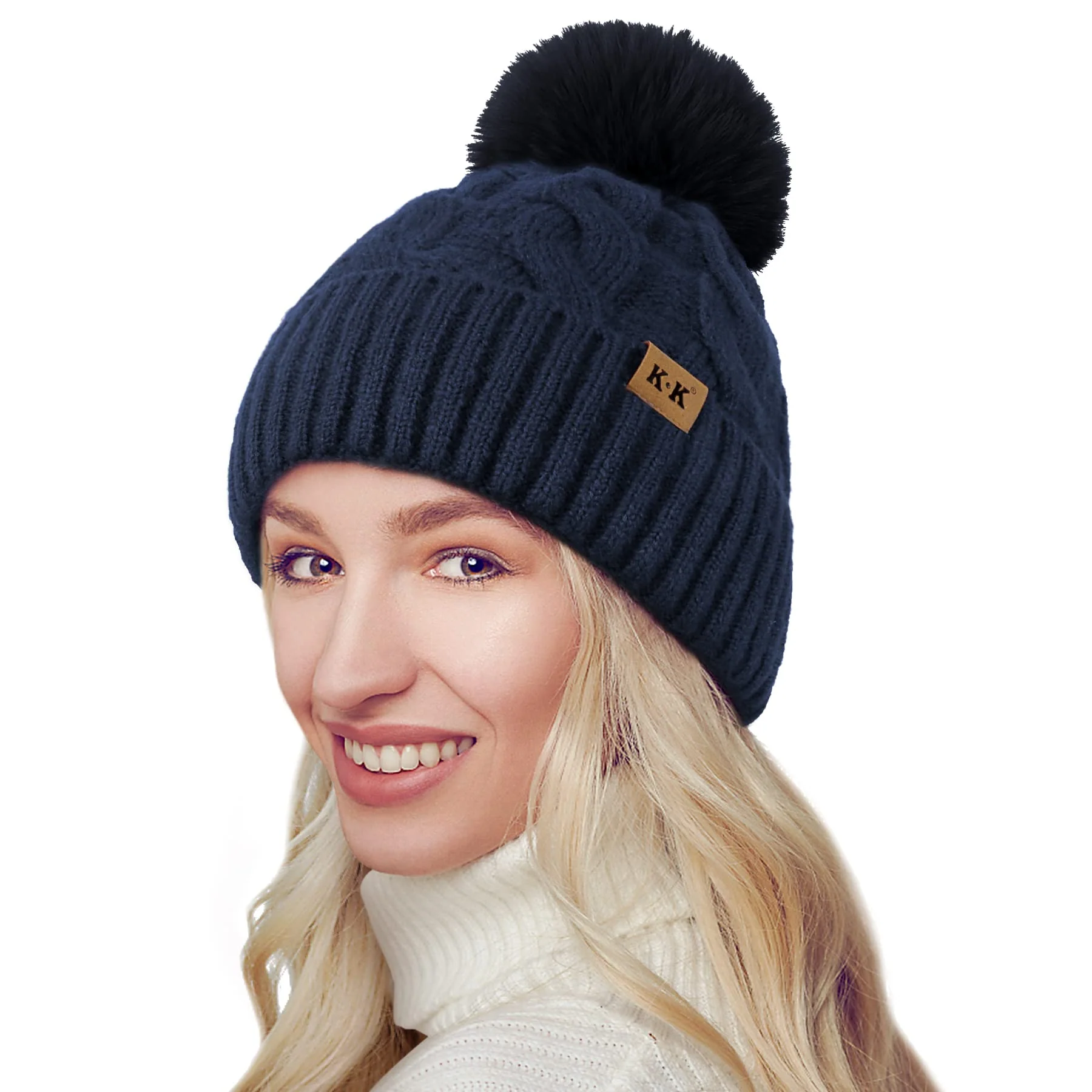 Fleece Knitted Winter Hat - Image 29