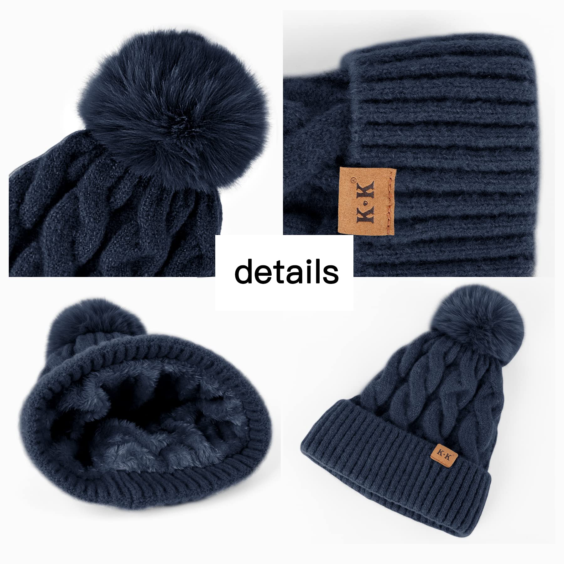 Fleece Knitted Winter Hat - Image 30