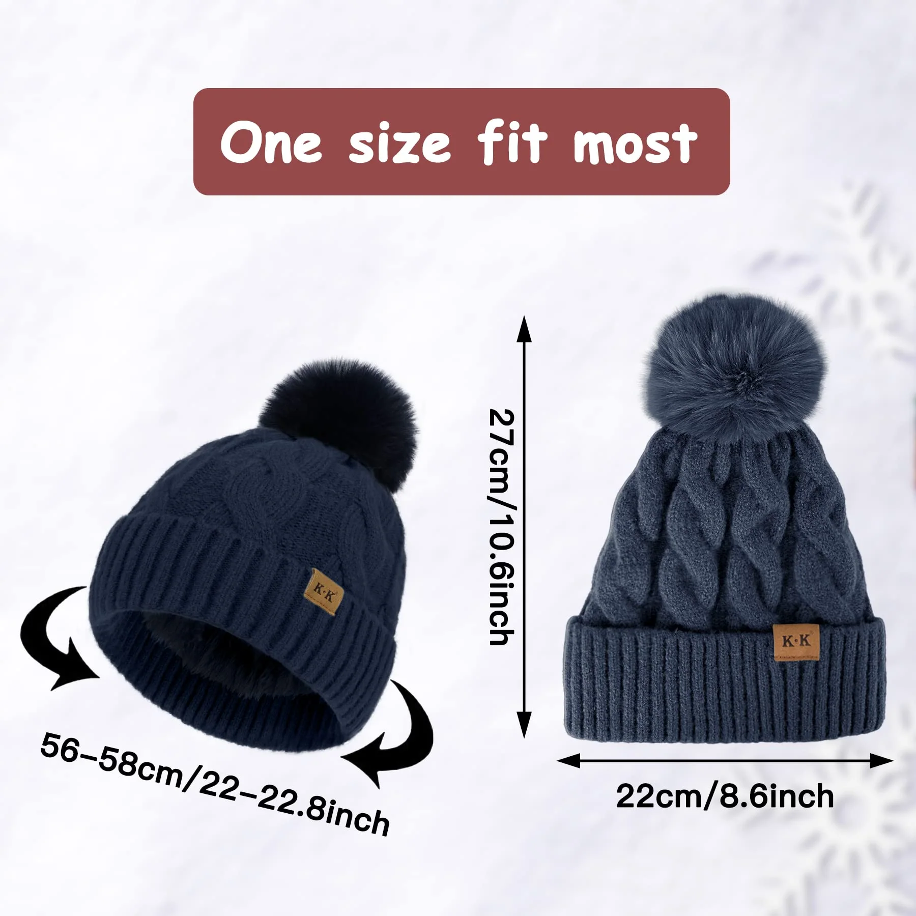 Fleece Knitted Winter Hat - Image 31