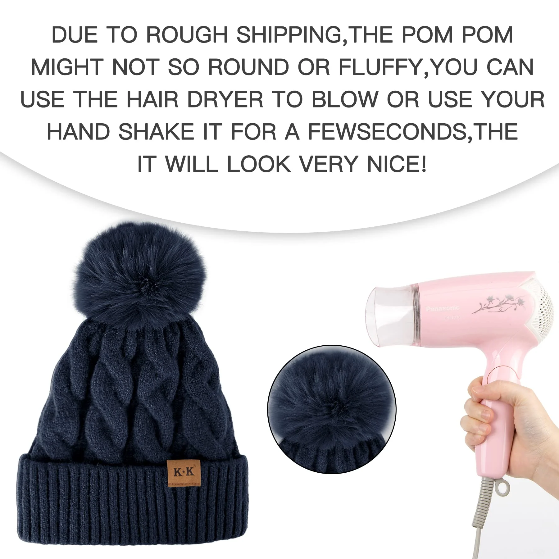 Fleece Knitted Winter Hat - Image 32