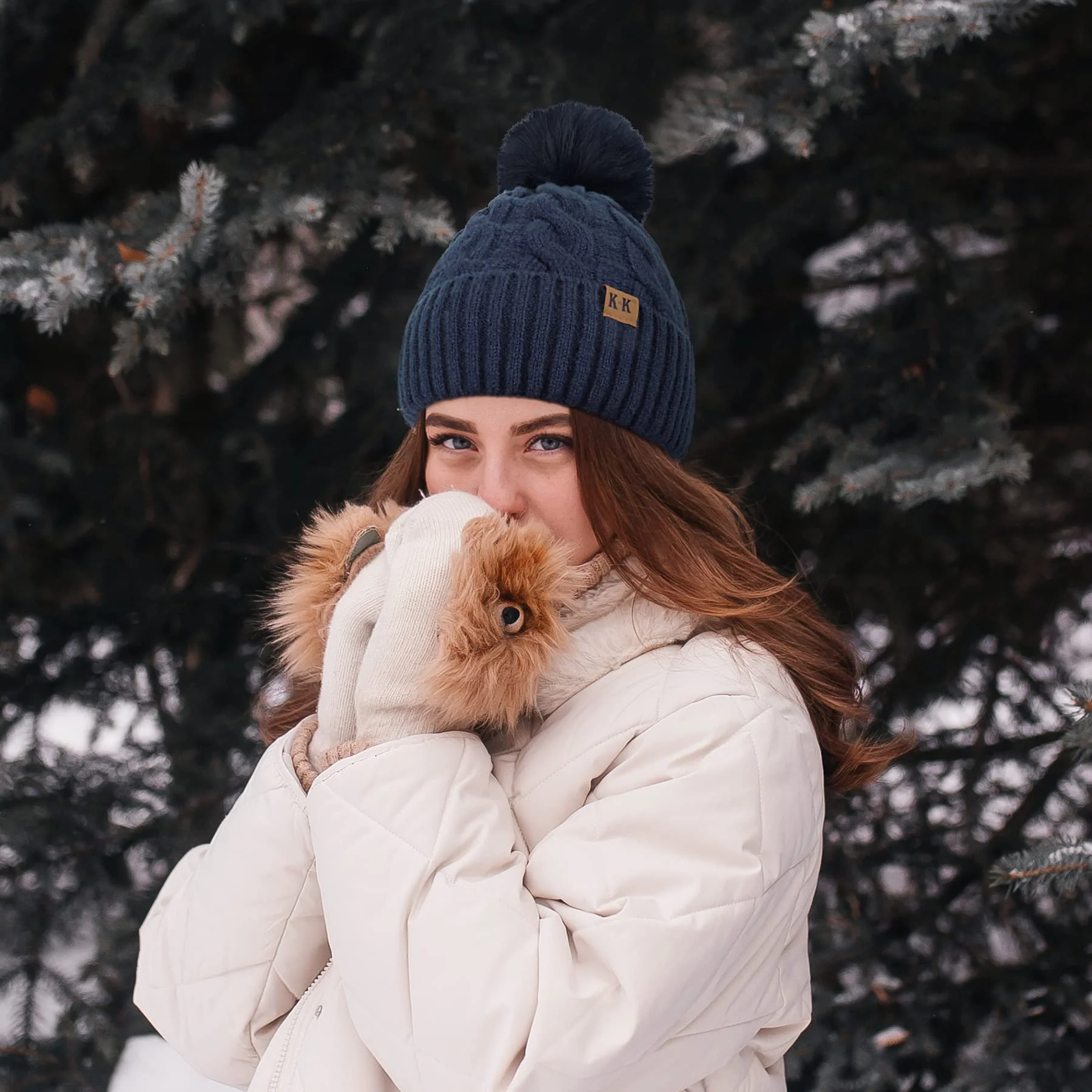 Fleece Knitted Winter Hat - Image 33