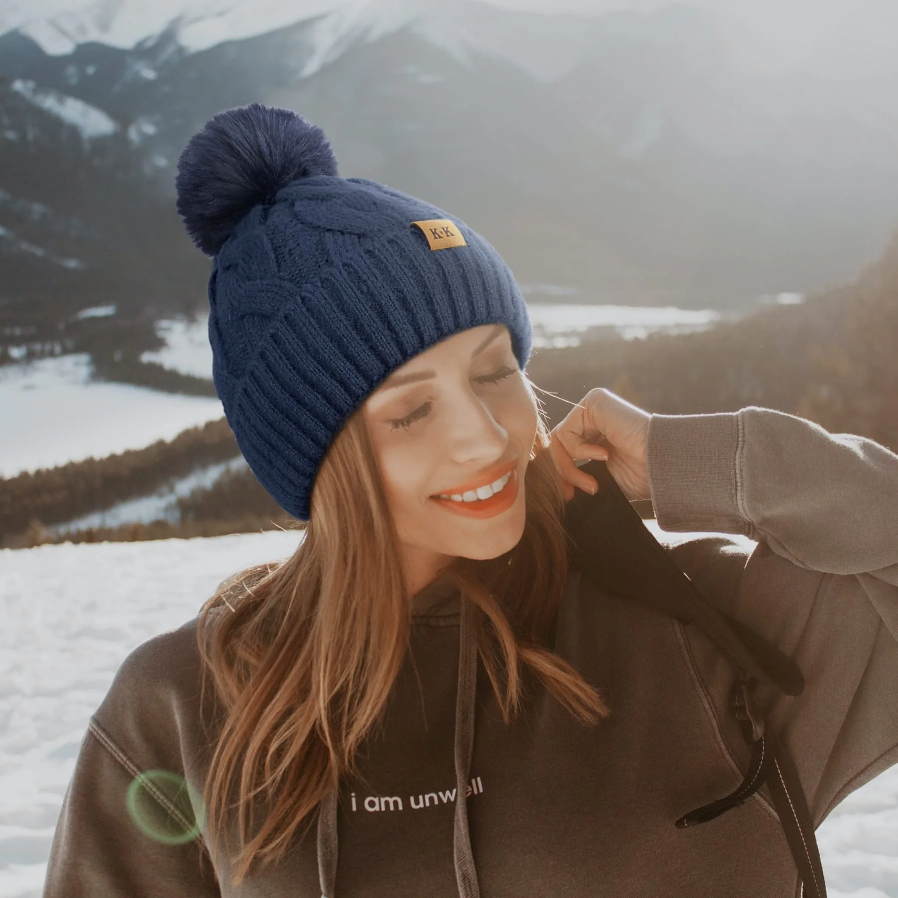 Fleece Knitted Winter Hat - Image 34