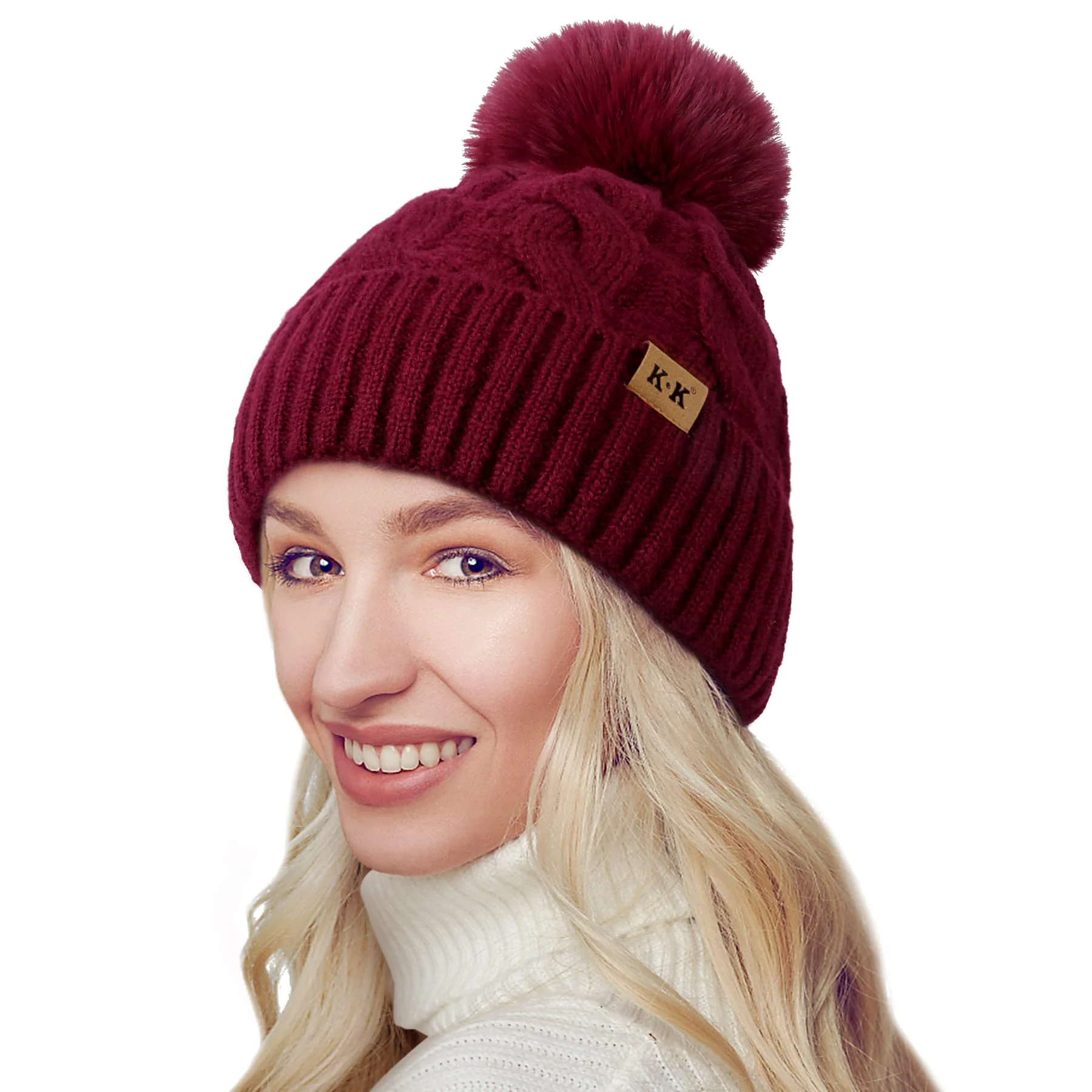 Fleece Knitted Winter Hat - Image 35