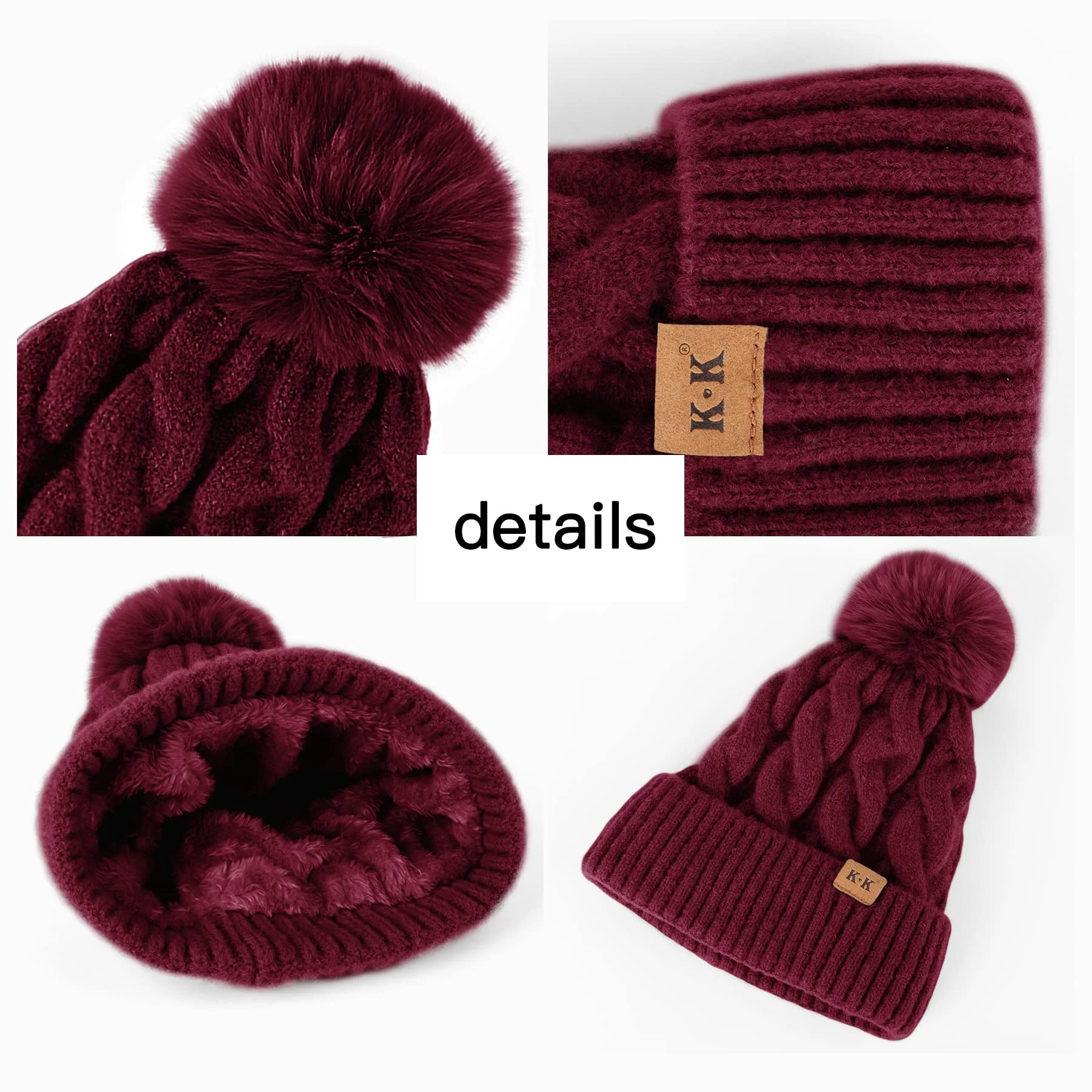 Fleece Knitted Winter Hat - Image 36