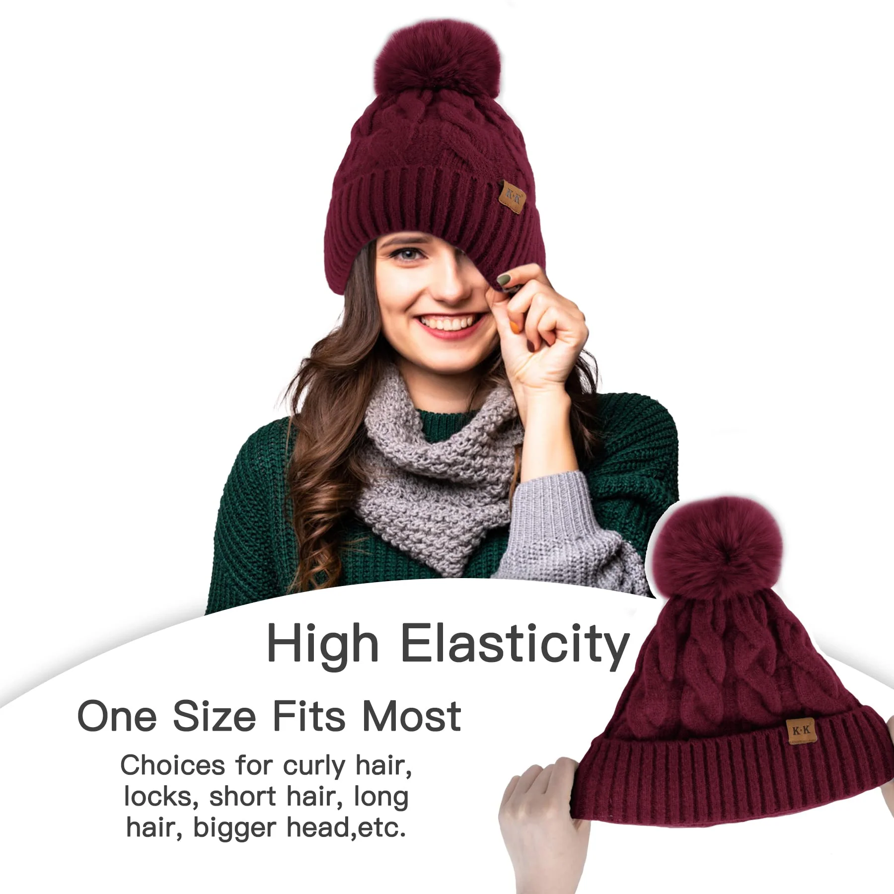 Fleece Knitted Winter Hat - Image 39